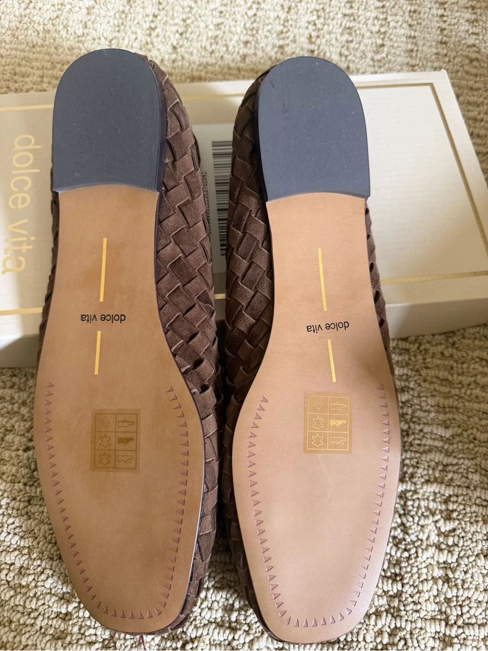 Brand new, of the spring season—Dolce Vita Brown Woven Slip-On Flats - Picture 4 of 6